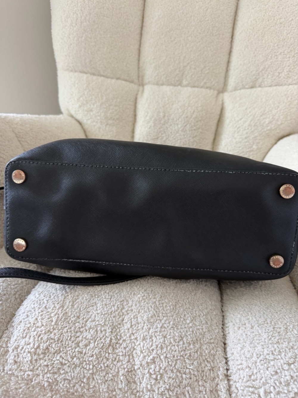 Michael Kors Black Saffiano Satchel with Gold Hardware - Picture 10 of 12